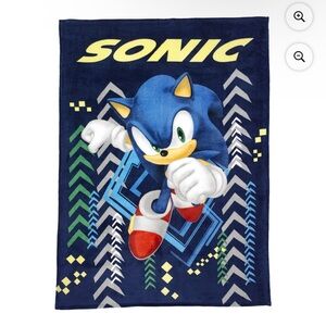 Sonic the Hedgehog Kids Blue Print Fleece Bed Blanket, Twin/Full